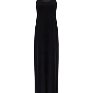 Layered knit tank dress black