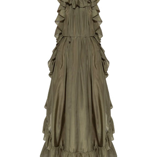 Green silk dress