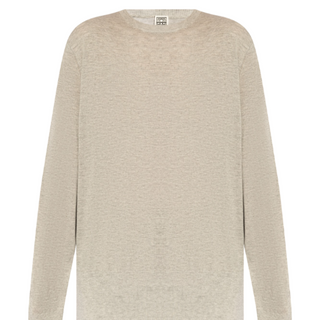 Crew-neck silk-blend knit grey