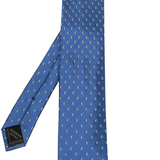 Geometric-pattern silk tie