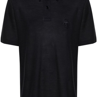 Logo-embroidered wool polo shirt