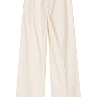 Elasticated-waist wide-leg trousers