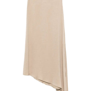 Asymmetric-hem midi skirt