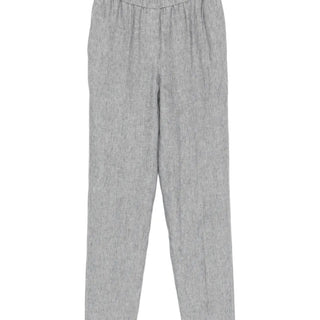 Elasticated-waistband tapered trousers