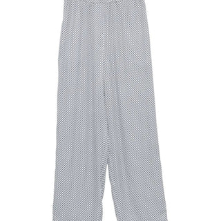 Geometric-print piping-detail trousers