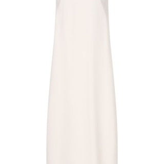 White Crewneck Viscose Dress