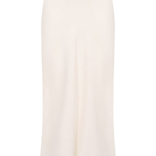 Side-slit fluid maxi skirt