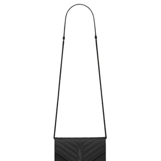 CASSANDRE ENVELOPE CHAIN WALLET IN GRAIN DE POUDRE LEATHER