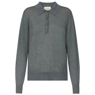 MILES Long-sleeve fine knit polo top