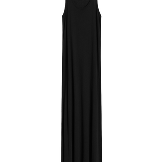 Scoop-neck jersey dress black