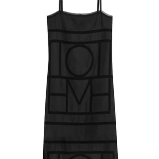 Monogram silk dress washed black