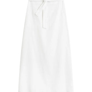 Tie Waist Skirt in White