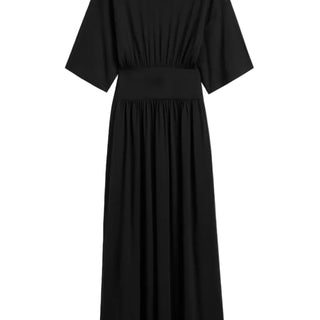 Cotton silk tee dress black