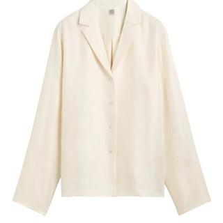 Monogram silk pj top