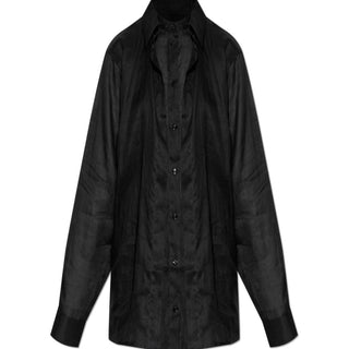 Double Collar Semi-sheer Shirt