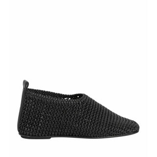 Black Leather Ballet Flats