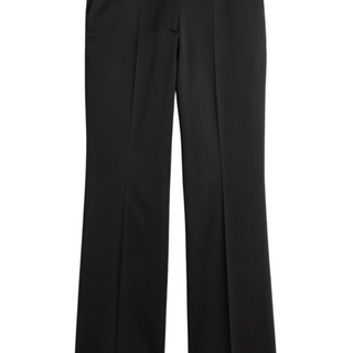 Kick flare raw-edge trousers black