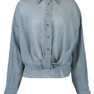 Brunello Cucinelli Twist-front cotton-organza shirt