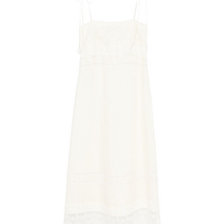 Lace-trim midi dress