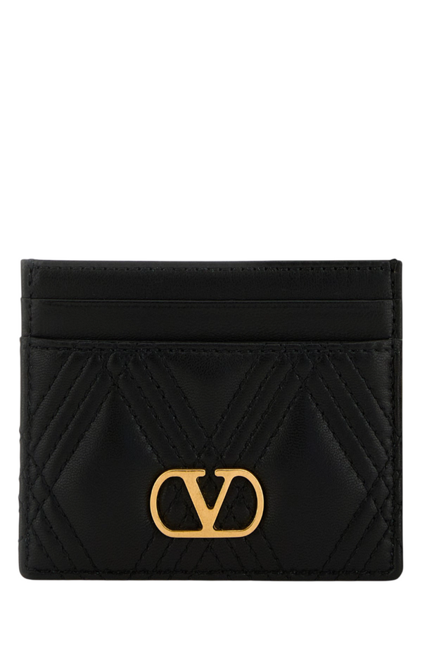 Load image into Gallery viewer, Black nappa leather Quiltie 67 card holder