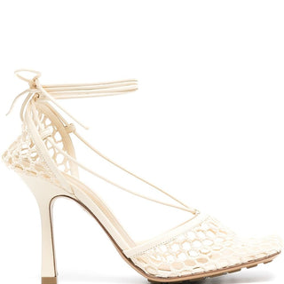 Stretch mesh-panel sandals