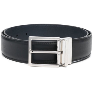 Reversible leather buckle belt
