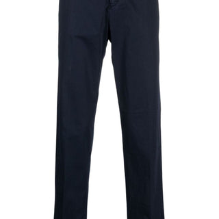 Off-centre button straight-leg trousers
