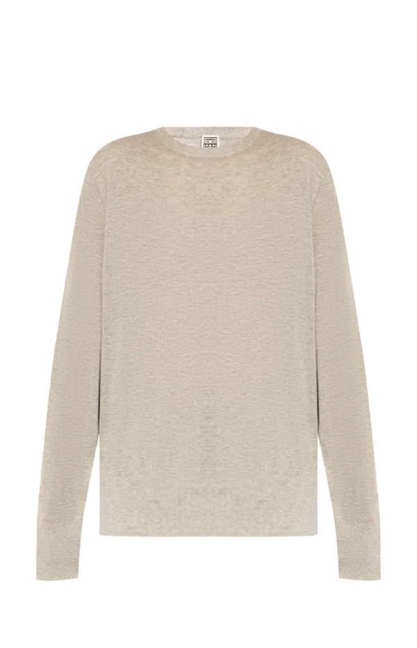 Load image into Gallery viewer, Crew-neck silk-blend knit grey
