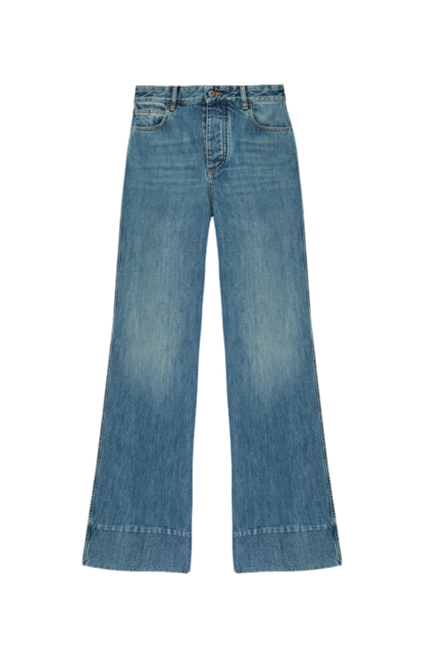 Load image into Gallery viewer, Blue high waist jeans