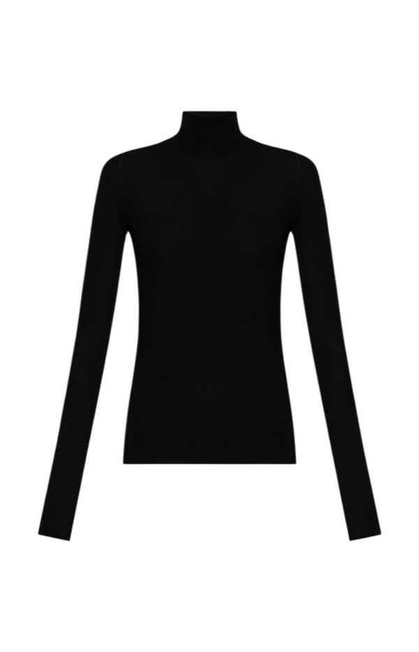 Load image into Gallery viewer, Black turtleneck wool sweater