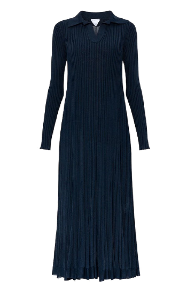 Load image into Gallery viewer, BV navy blue pleated dress