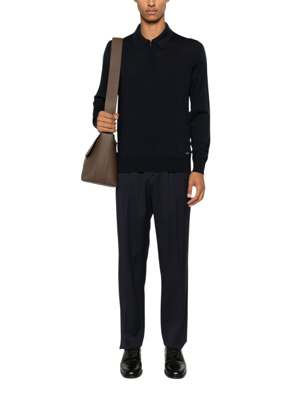 Cargar imagen en el visor de la galería, Brioni zip-fastening wool polo shirt