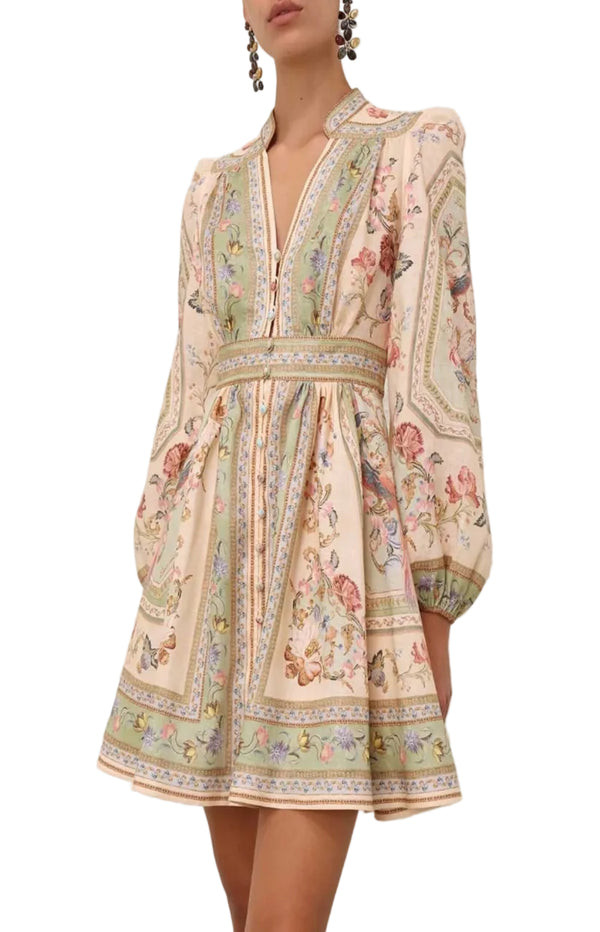 Load image into Gallery viewer, Roselight Plunge Mini Dress