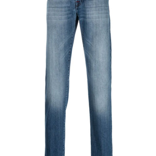 Mid-rise straight-leg jeans