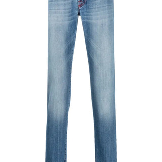 Mid-rise straight-leg jeans