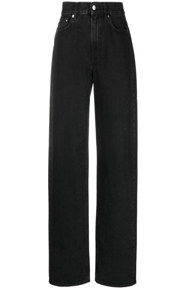 Load image into Gallery viewer, Dark-wash wide-leg jeans