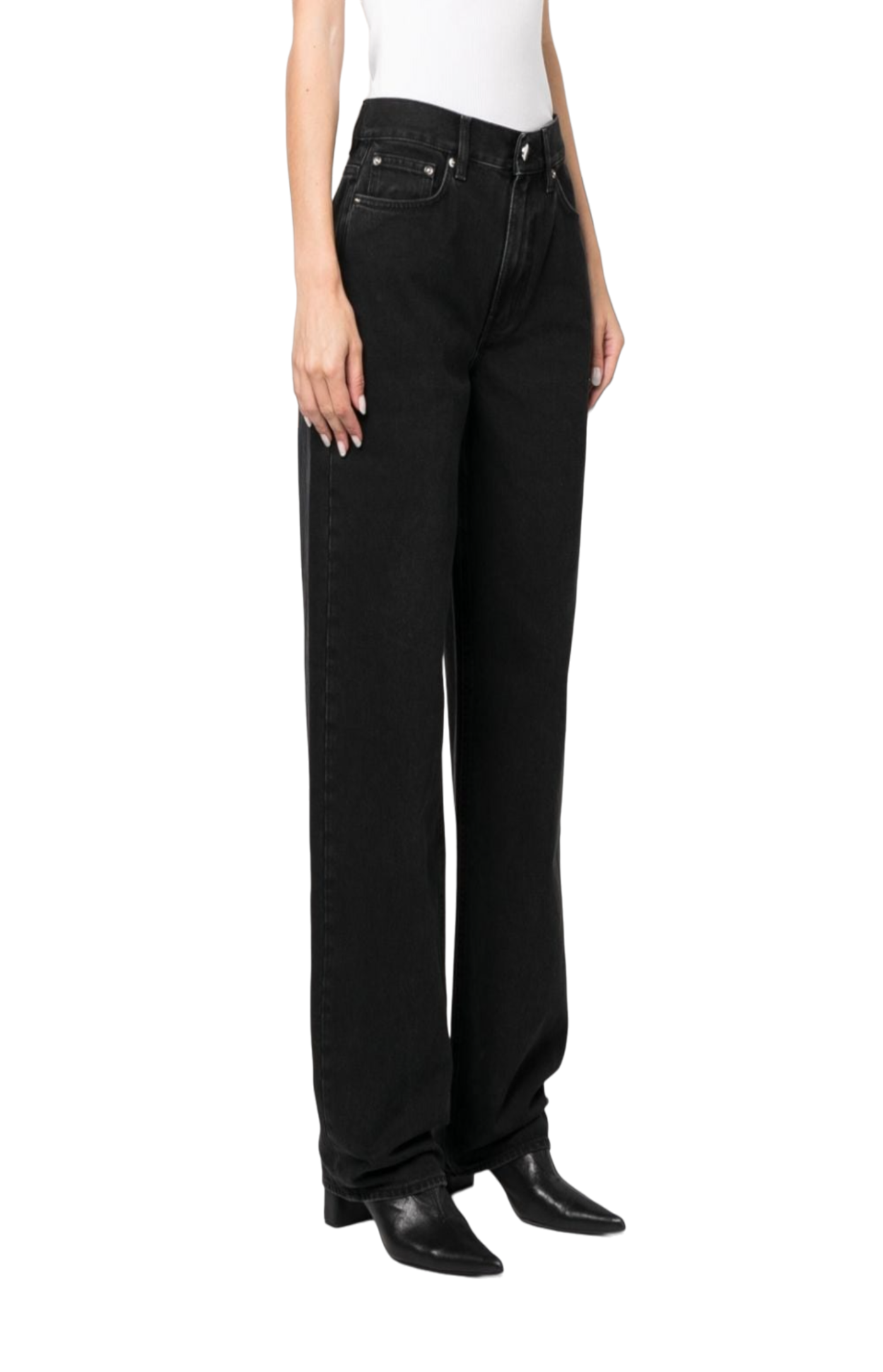 Cargar imagen en el visor de la galería, Dark-wash wide-leg jeans