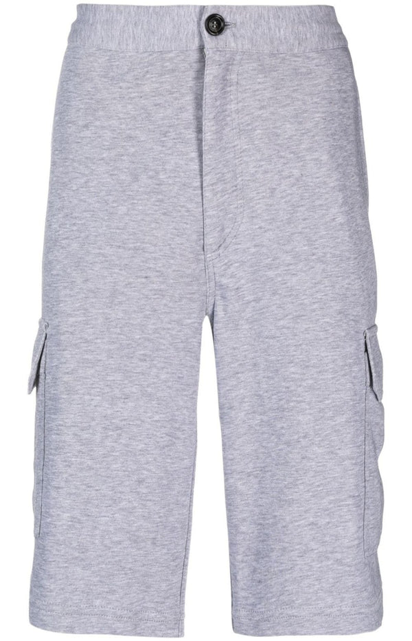 Load image into Gallery viewer, Button-up straight-leg mélange shorts