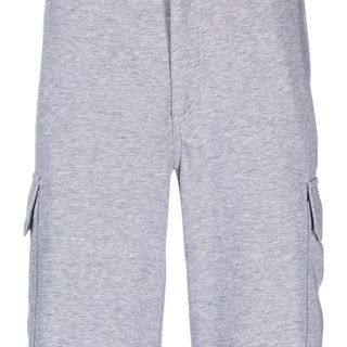 Button-up straight-leg mélange shorts