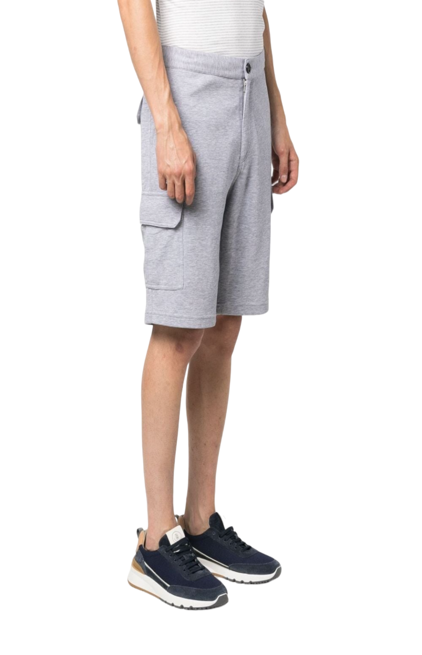 Cargar imagen en el visor de la galería, Button-up straight-leg mélange shorts