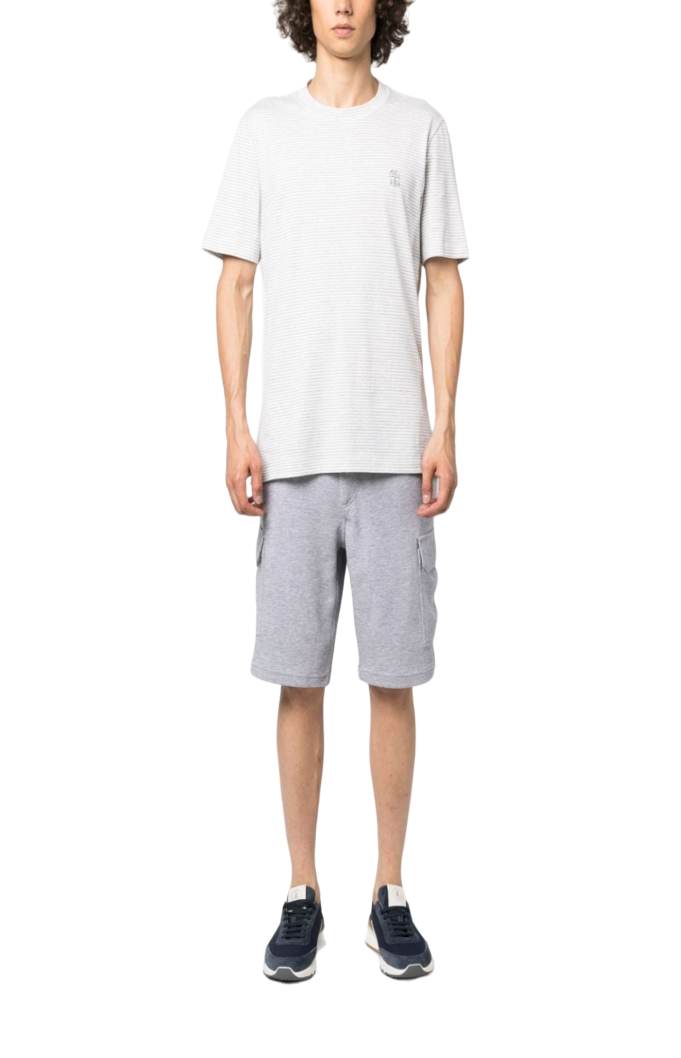 Cargar imagen en el visor de la galería, Button-up straight-leg mélange shorts