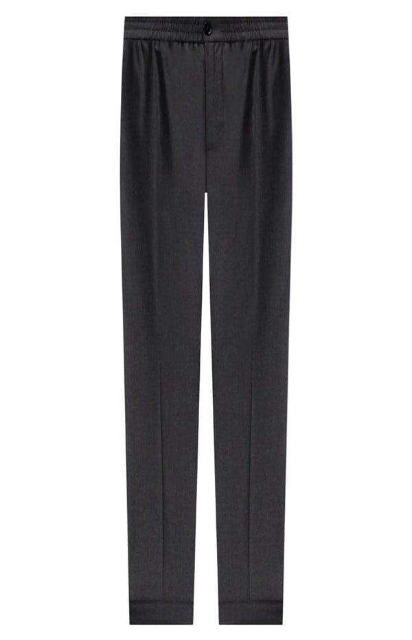 Load image into Gallery viewer, Antrhracite Black Wool Elasticated Waist Trousers