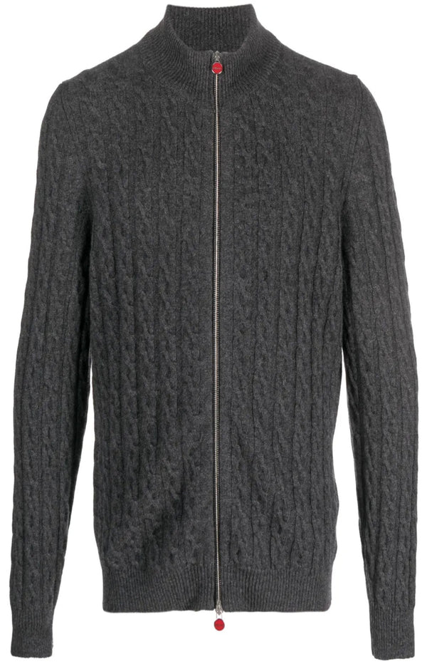 Cargar imagen en el visor de la galería, Cable-knit cashmere jacket