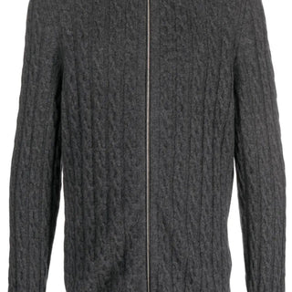 Cable-knit cashmere jacket
