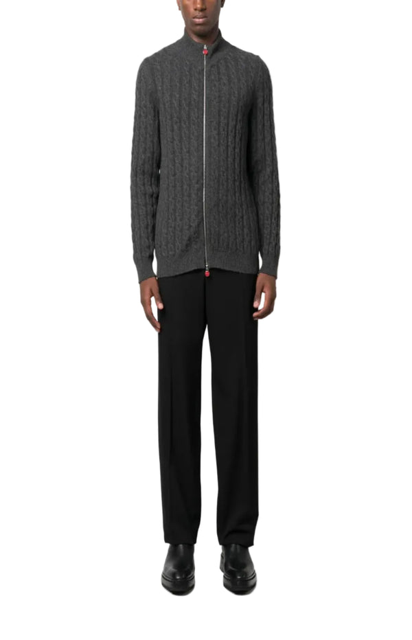 Cargar imagen en el visor de la galería, Cable-knit cashmere jacket