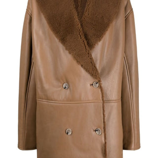 Namo double-breasted shearling-lined coat