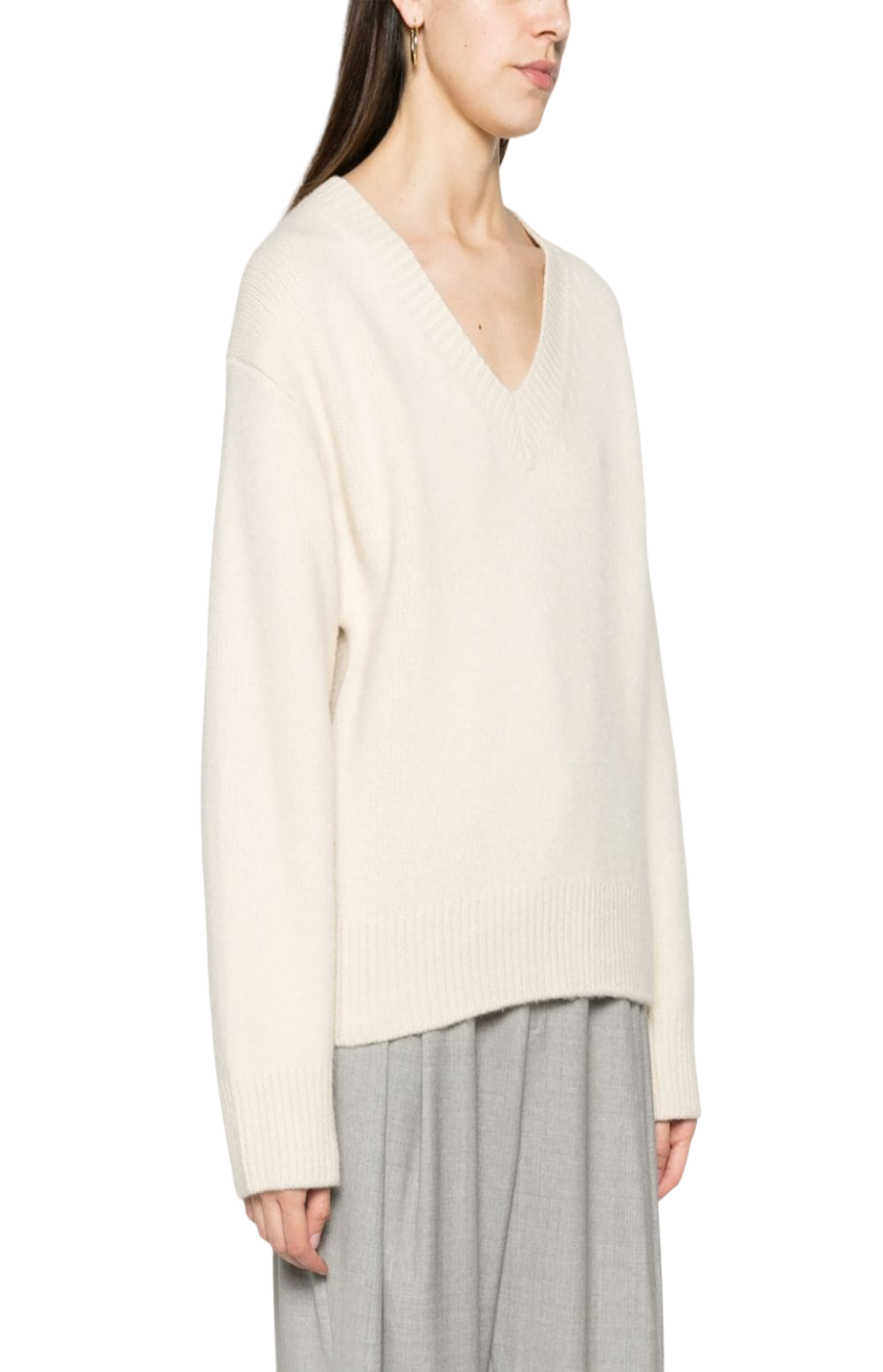 Cargar imagen en el visor de la galería, Dropped-shoulder V-neck jumper