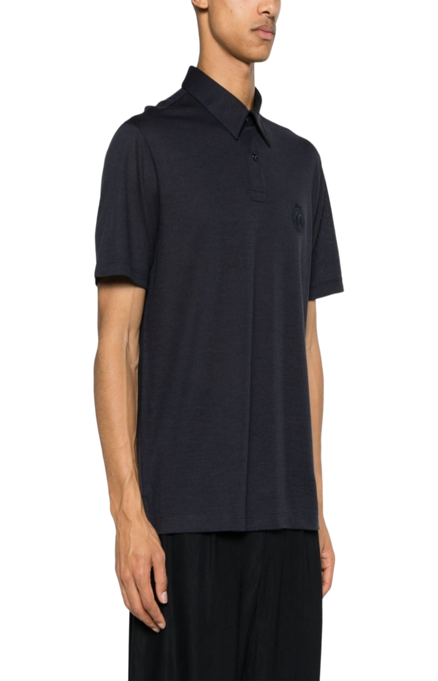 Cargar imagen en el visor de la galería, Logo-embroidered wool polo shirt