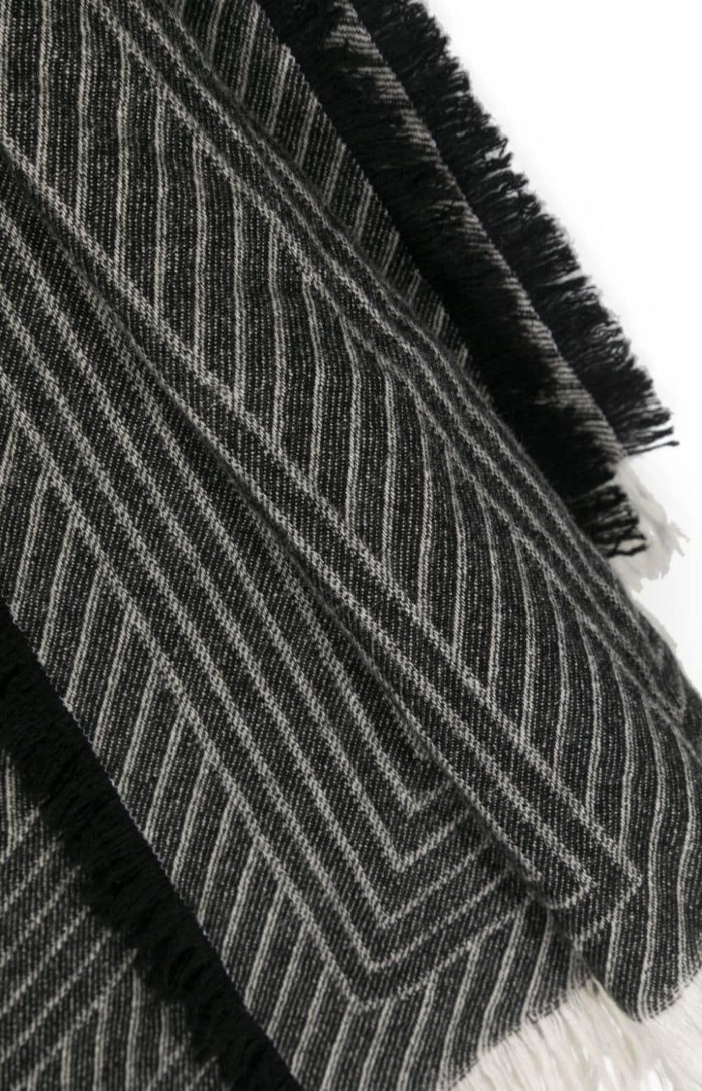 Cargar imagen en el visor de la galería, Monogram-jacquard striped fringed scarf