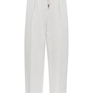 Straight-leg gabardine trousers